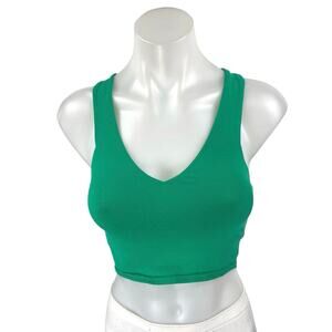 ALO Yoga Green V-Neck Crop Tank